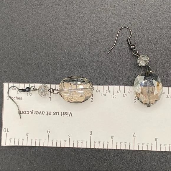 Glass Stone Drop Earrings - Picture 4 of 7